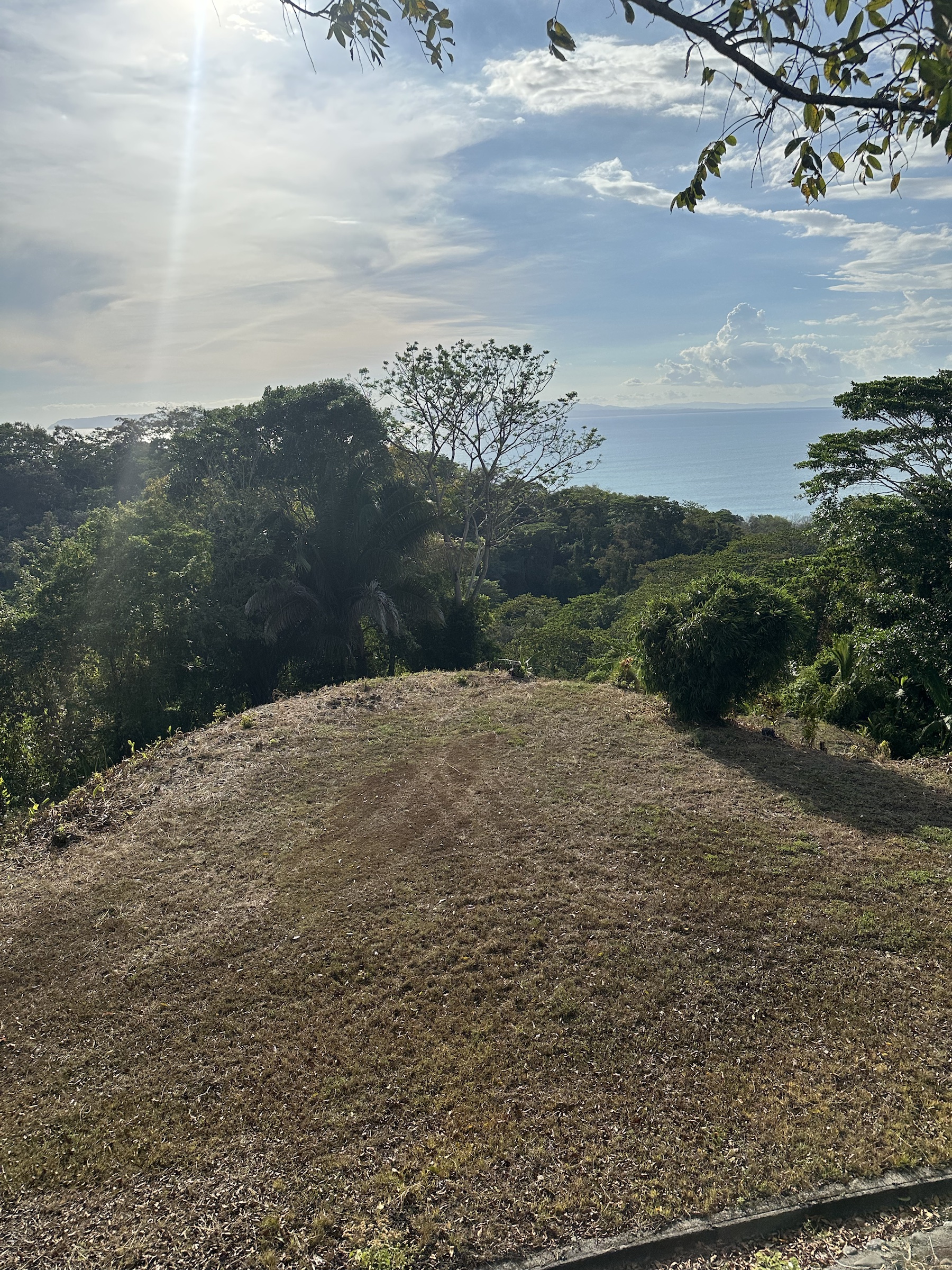 Sunset light over the buildable ridge in Pavones