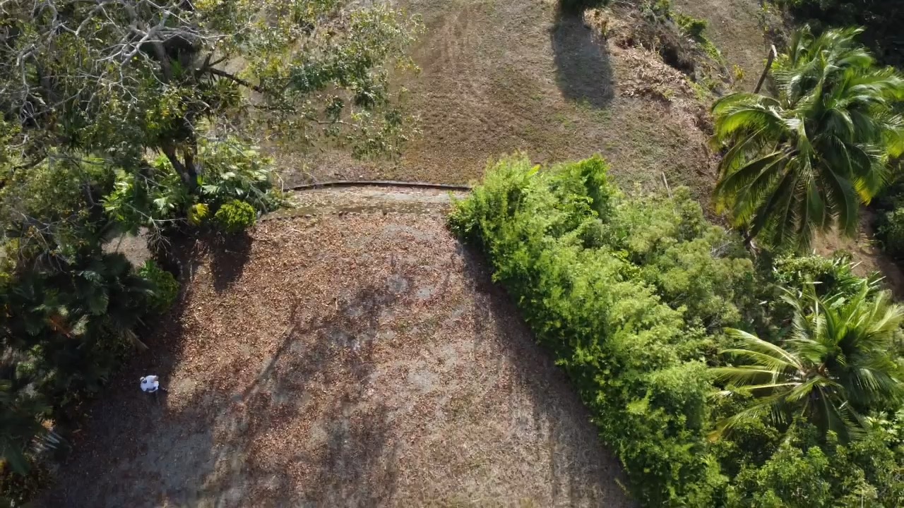 High drone shot of the ridge above the ocean